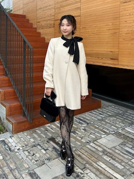 「LILY BROWN（リリーブラウン）の[L.B CANDY STOCK]ビジューリボンストラップミュール（パンプス）」を使った、LILY BROWNさん（レディース・161cm）の秋コーディネート