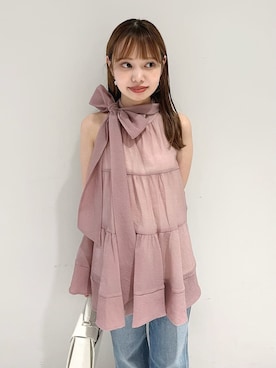 「ボウタイ」｜LILY BROWNさん（レディース・148cm）の夏コーディネート