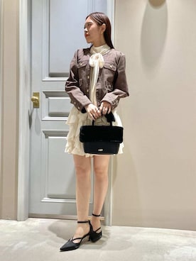 「アイテム（デニムジャケット）」を使った、LILY BROWNさん（レディース・156cm）の夏コーディネート