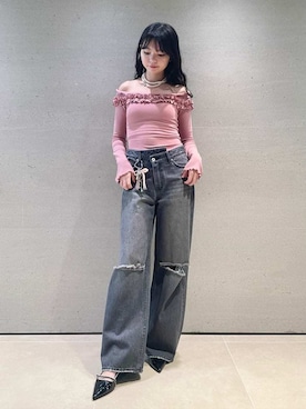 「アイテム（キーケース/キーアクセサリー）」を使った、LILY BROWNさん（レディース・162cm）の秋コーディネート