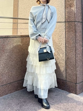 「LILY BROWN（リリーブラウン）のアイテム（スカート）」を使った、LILY BROWNさん（レディース・158cm）の冬コーディネート