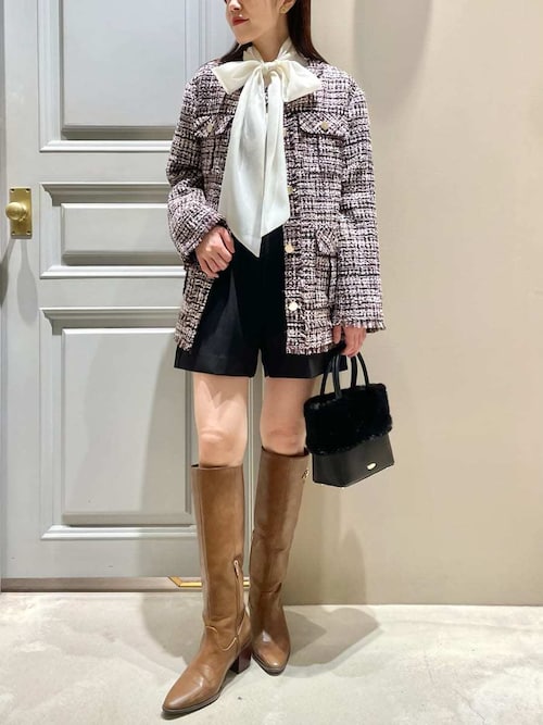 ★新品未使用★リリーブラウン　Lily Brown ボウタイビジューブラウス USAGI ONLINE限定】【LILY BROWN×foxy illustrations】ボウタイリボン