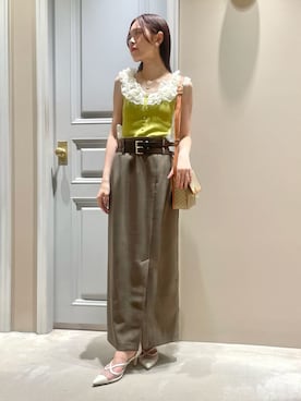 「アイテム（イヤリング、ホワイト系）」を使った、LILY BROWNさん（レディース・156cm）の夏コーディネート