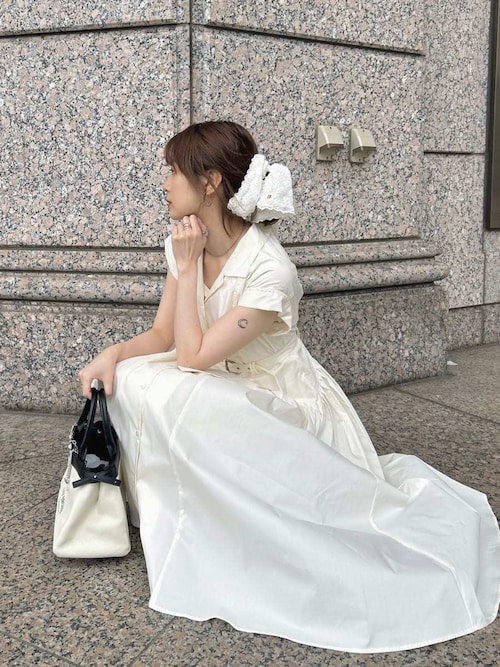 リリーブラウン シャツワンピース【0】S相当 ホワイト フェミニン カジュアル LILY BROWN ワンピース シャツワンピース : ZOZOTOWN Yahoo!店