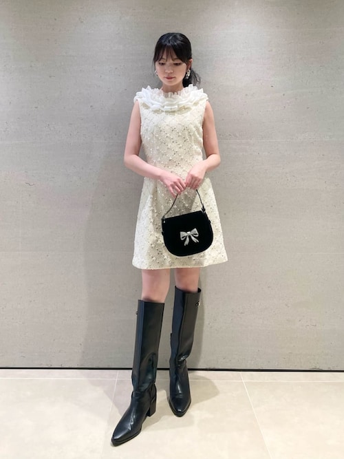 L.B CANDY STOCK]フリルカラー付き2wayミニワンピース（ワンピース