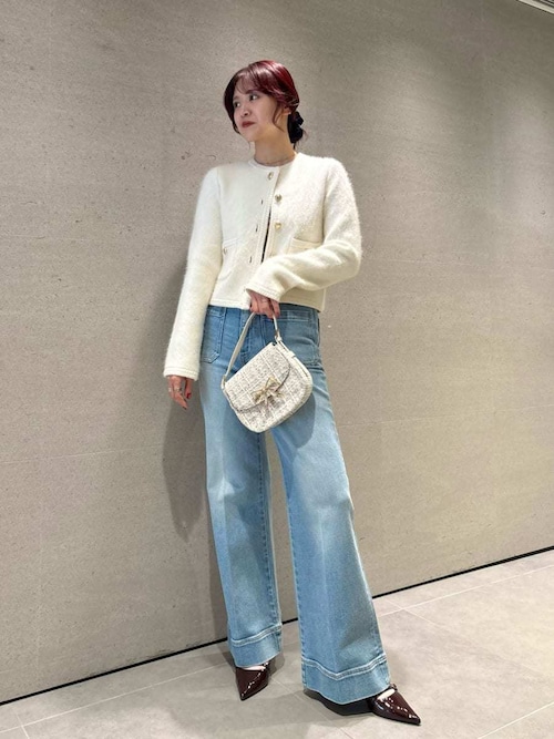 フォクシー ニットジャケット ノーカラー ブラウン 38 レディース　C894 フォクシー ニットジャケット ノーカラー ブラウン 38 レディース C894