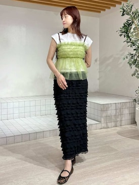 「アイテム（バレエシューズ、その他）」を使った、LILY BROWNさん（レディース・163cm）の夏コーディネート