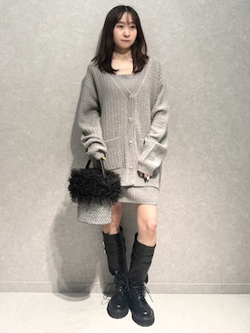 「LILY BROWN（リリーブラウン）のアイテム（アクセサリー）」を使った、LILY BROWNさん（レディース・155cm）の冬コーディネート