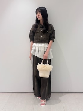 「LILY BROWN（リリーブラウン）のアイテム（ジャケット/アウター）」を使った、LILY BROWNさん（レディース・155cm）の春コーディネート
