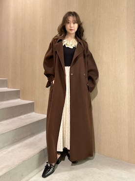 「アイテム（ステンカラーコート）」を使った、LILY BROWNさん（レディース・150cm）の秋コーディネート