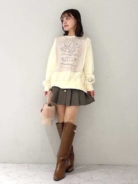 「LILY BROWN（リリーブラウン）のアイテム（アクセサリー）」を使った、LILY BROWNさん（レディース・148cm）の冬コーディネート