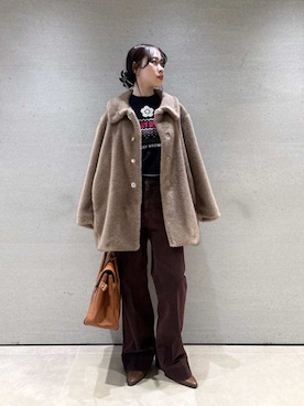 「アイテム（その他ヘアアクセサリー）」を使った、LILY BROWNさん（レディース・160cm）の秋コーディネート