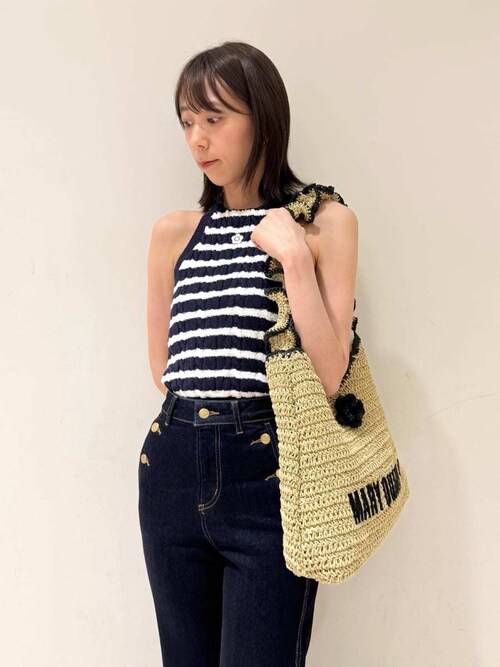 LILY BROWN×MARY QUANT】デイジー刺繍アメスリケーブルニット