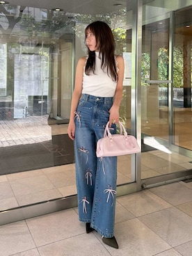 「アイテム（パンプス、グリーン系）」を使った、LILY BROWNさん（レディース・152cm）の夏コーディネート