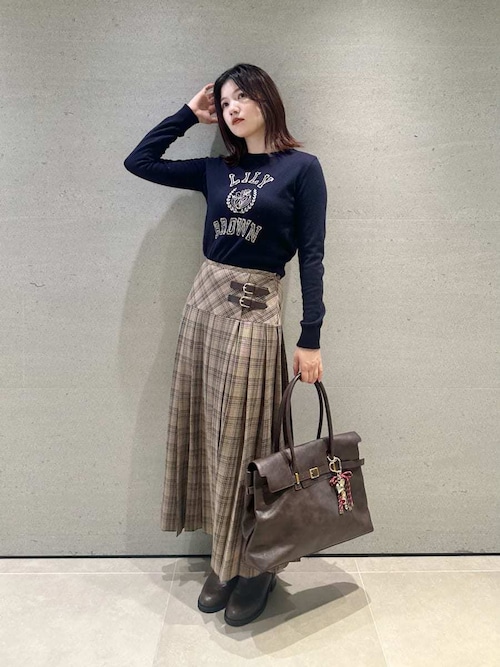 lily brown ロゴ付きラメトップス Lily Brown （リリーブラウン)ラメジャガードロゴニットトップス