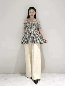 「アイテム（アンダーウェア）」を使った、LILY BROWNさん（レディース・154cm）の夏コーディネート