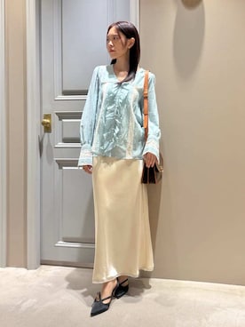 「LILY BROWN（リリーブラウン）のハートパンプス（パンプス、ブラック系）」を使った、LILY BROWNさんの秋コーディネート