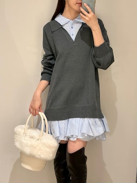 「ミニ丈」｜LILY BROWNさん（レディース・156cm）の秋コーディネート
