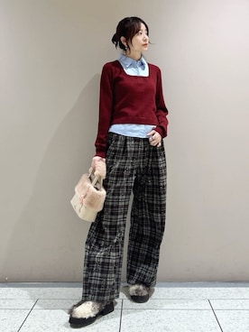 「アイテム（チャーム）」を使った、LILY BROWNさん（レディース・157cm）の冬コーディネート