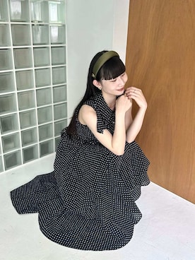 「アイテム（カチューシャ）」を使った、LILY BROWNさん（レディース・161cm）の夏コーディネート