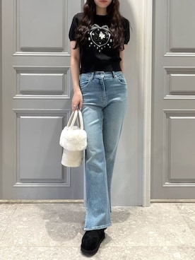 「LILY BROWN（リリーブラウン）のアイテム（デニムパンツ）」を使った、LILY BROWNさん（レディース・167cm）の秋コーディネート