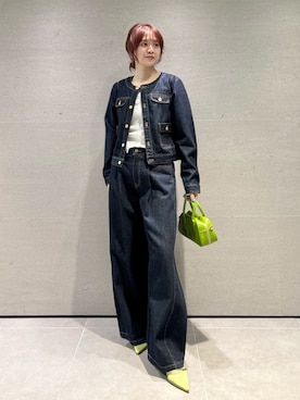 「アイテム（ボストンバッグ、グリーン系）」を使った、LILY BROWNさん（レディース・163cm）の夏コーディネート