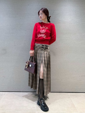 「アイテム（バレッタ/ヘアクリップ）」を使った、LILY BROWNさん（レディース・163cm）の秋コーディネート