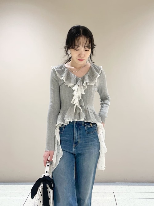 ボリュームフリルニットトップス（ニット/セーター）｜LILY BROWN