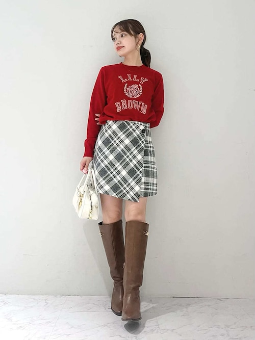 ラメジャガードロゴニットトップス（ニット/セーター）｜LILY