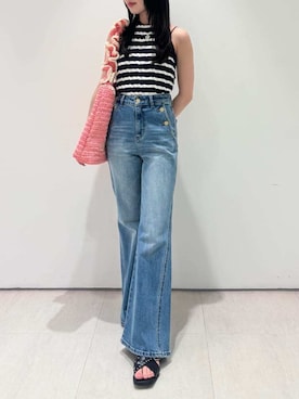 「LILY BROWN（リリーブラウン）のアイテム（パンツ）」を使った、LILY BROWNさん（レディース・155cm）の夏コーディネート