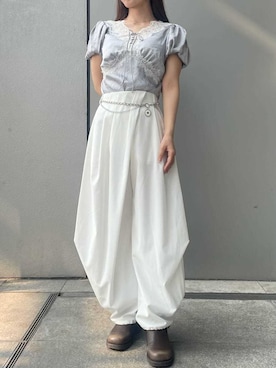 「LILY BROWN（リリーブラウン）のアイテム（その他パンツ）」を使った、LILY BROWNさん（レディース・159cm）の夏コーディネート