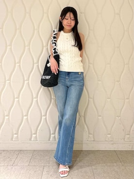 「LILY BROWN（リリーブラウン）のアイテム（パンツ）」を使った、LILY BROWNさん（レディース・156cm）の夏コーディネート