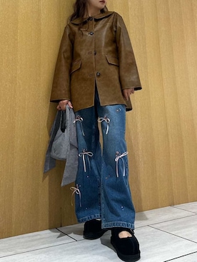 「LILY BROWN（リリーブラウン）のアイテム（デニムパンツ）」を使った、LILY BROWNさん（レディース・157cm）の秋コーディネート