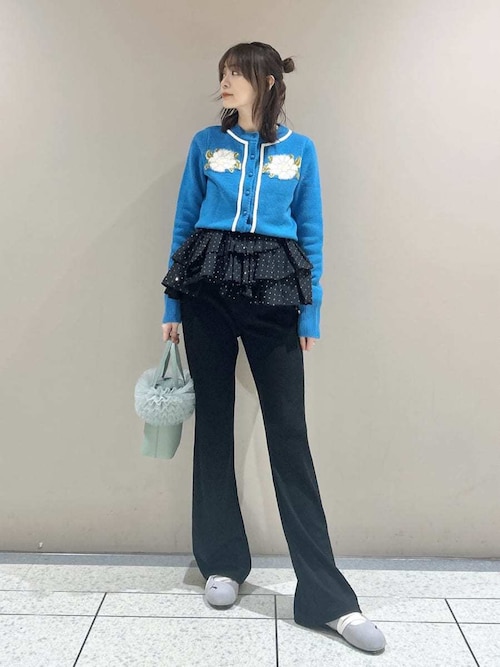 ベロアペプラムフリルトップス（Tシャツ/カットソー）｜LILY BROWN