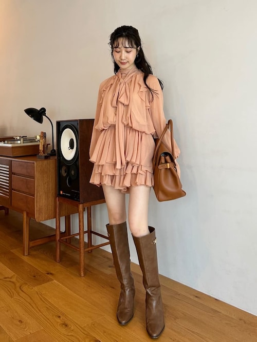 WEB限定カラー】[L.B CANDY STOCK]Aラインビジューリボンコート（ノー