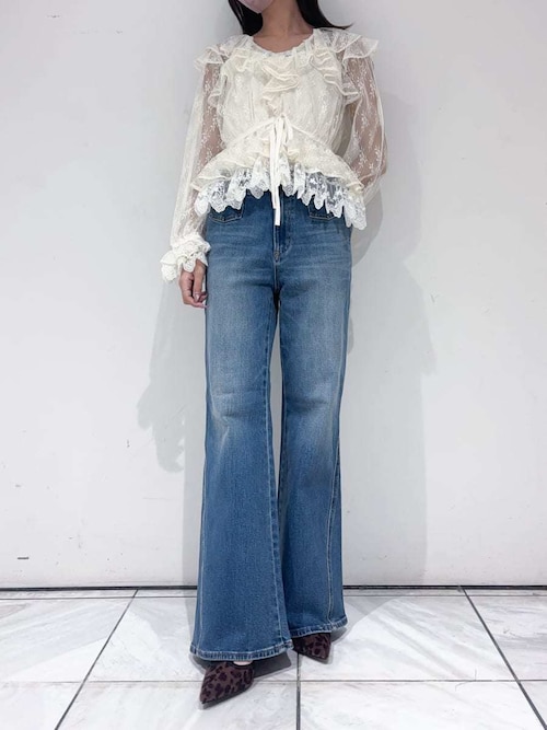 WEB限定00サイズ】ストレッチフレアデニムパンツ（デニムパンツ