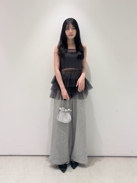 「透けトップス」｜LILY BROWNさん（レディース・155cm）の夏コーディネート