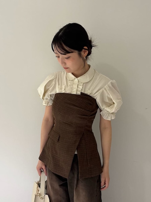 リリーブラウン ビスチェ リリーブラウン LILY BROWN ラッフルチュールビスチェ （DOT