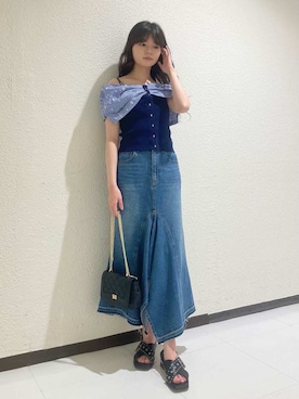 「LILY BROWN（リリーブラウン）のアイテム（スカート）」を使った、LILY BROWNさん（レディース・162cm）の夏コーディネート