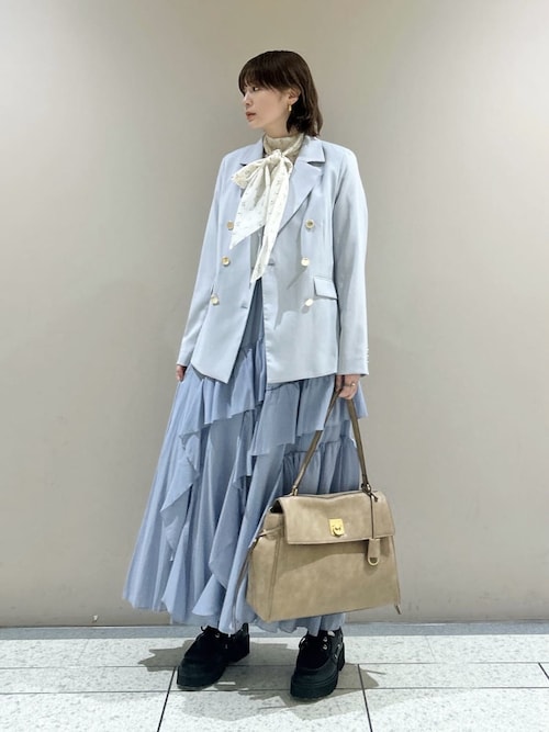 WEB限定00サイズ】ラッフルフリルティアードスカート（スカート