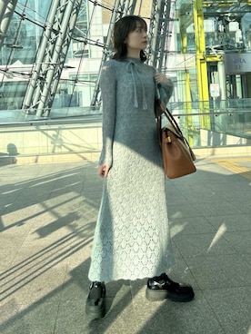 「アイテム（その他ヘアアクセサリー）」を使った、LILY BROWNさん（レディース・157cm）の秋コーディネート