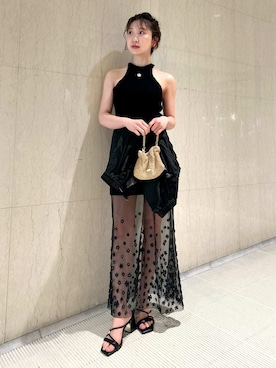 「モノトーンコーデ」｜「アイテム（その他アウター）」を使った、LILY BROWNさん（レディース・161cm）の夏コーディネート
