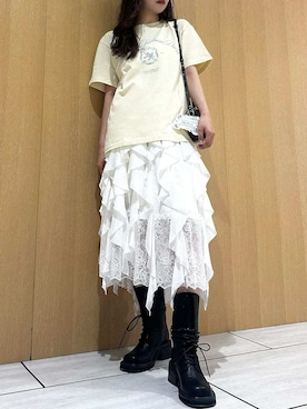 「アイテム（雑貨/ホビー、ホワイト系）」を使った、LILY BROWNさん（レディース・157cm）の夏コーディネート