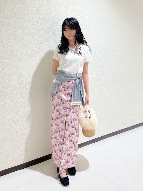 リリーブラウン^_^バックオープントップス&amp;スカート^_^やっこです バックオープンヘンリーネックカットトップス（Tシャツ/カットソー