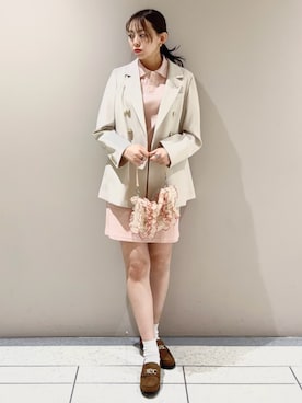 「春ニット」｜「アイテム（ワンピース）」を使った、LILY BROWNさん（レディース・158cm）の春コーディネート