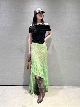 「LILY BROWN（リリーブラウン）のアイテム（スカート）」を使った、LILY BROWNさん（レディース・160cm）の夏コーディネート