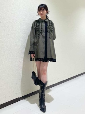 「LILY BROWN（リリーブラウン）のアイテム（ブーツ）」を使った、LILY BROWNさん（レディース・162cm）の春コーディネート
