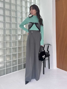 「アイテム（イヤリング）」を使った、LILY BROWNさん（レディース・152cm）の夏コーディネート