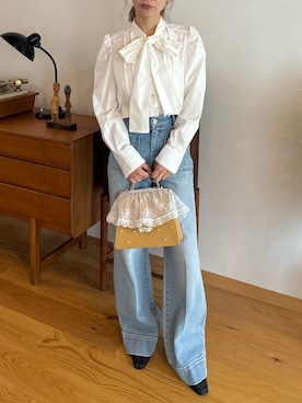 「ボウタイ」｜LILY BROWNさん（レディース・152cm）の秋コーディネート