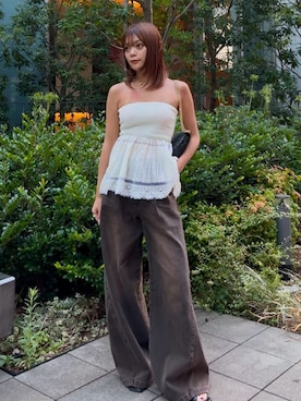 「シアー素材」｜LILY BROWNさん（レディース・159cm）の夏コーディネート